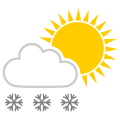 Nubi sparse con nevicate